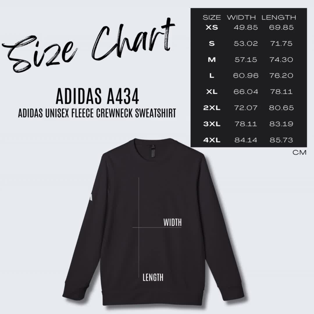 Adidas men's sweatshirt size chart sales