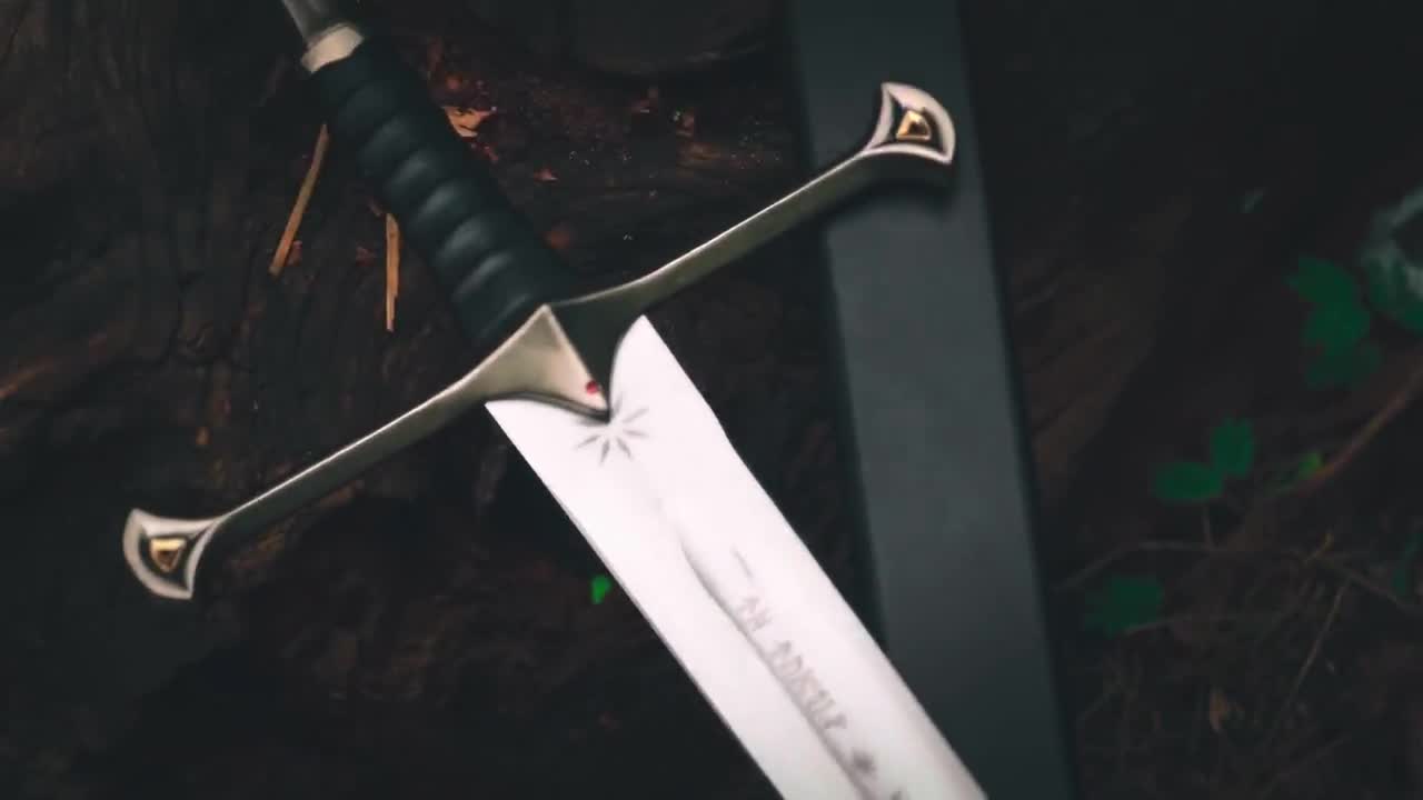 Anduril Sword - The Flame of the West | Aragon's Sword from Lord Of the Rings | Premium Replica with Scabbard | Display & Cosplay Prop video poster