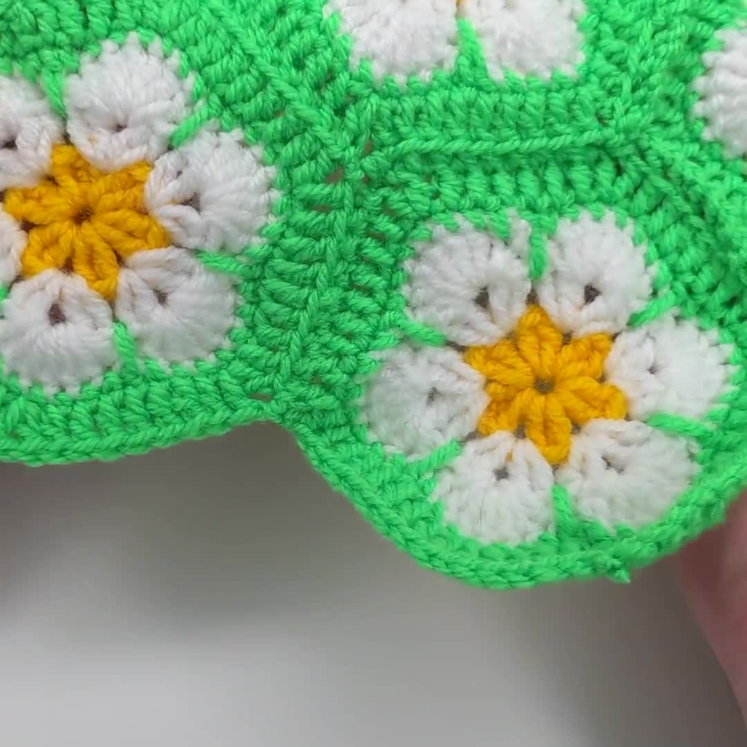 Crochet pattern Daisy African flower blanket rug afghan pattern pdf + Video