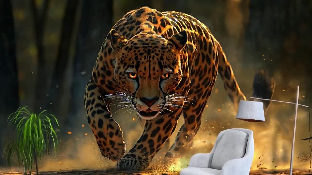 Running Leopard Wall Mural – Bold Safari Wallpaper for Stylish