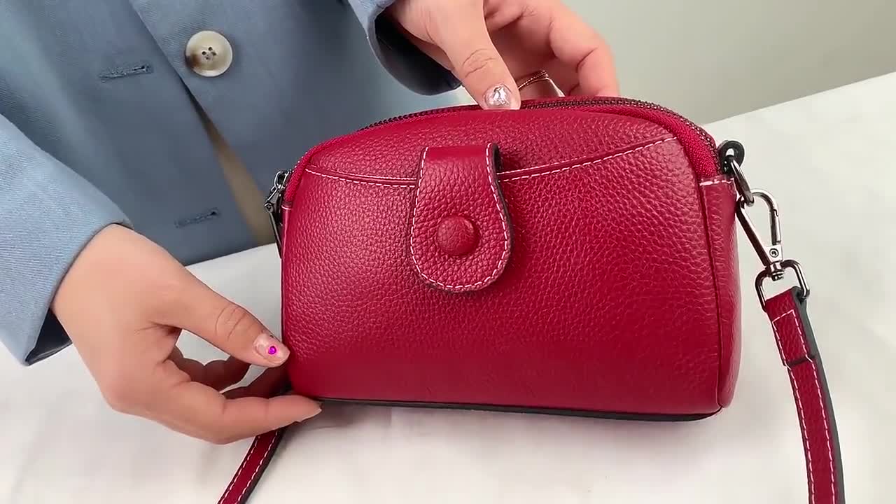 Ladies Fashion Genuine Leather Phone Crossbody Bag Small 