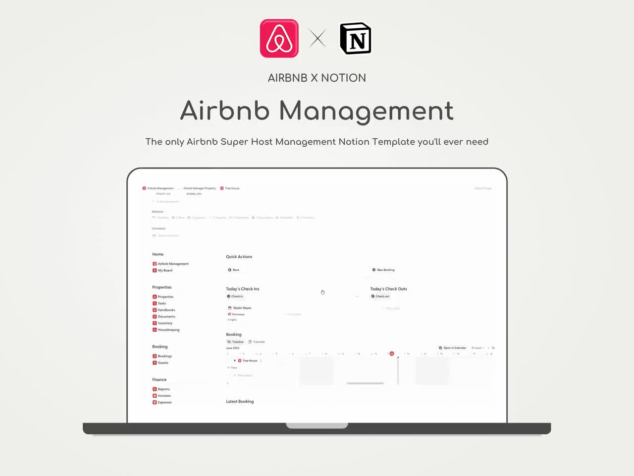 Airbnb Management Notion Template: Super Host Dashboard (Digital Download)