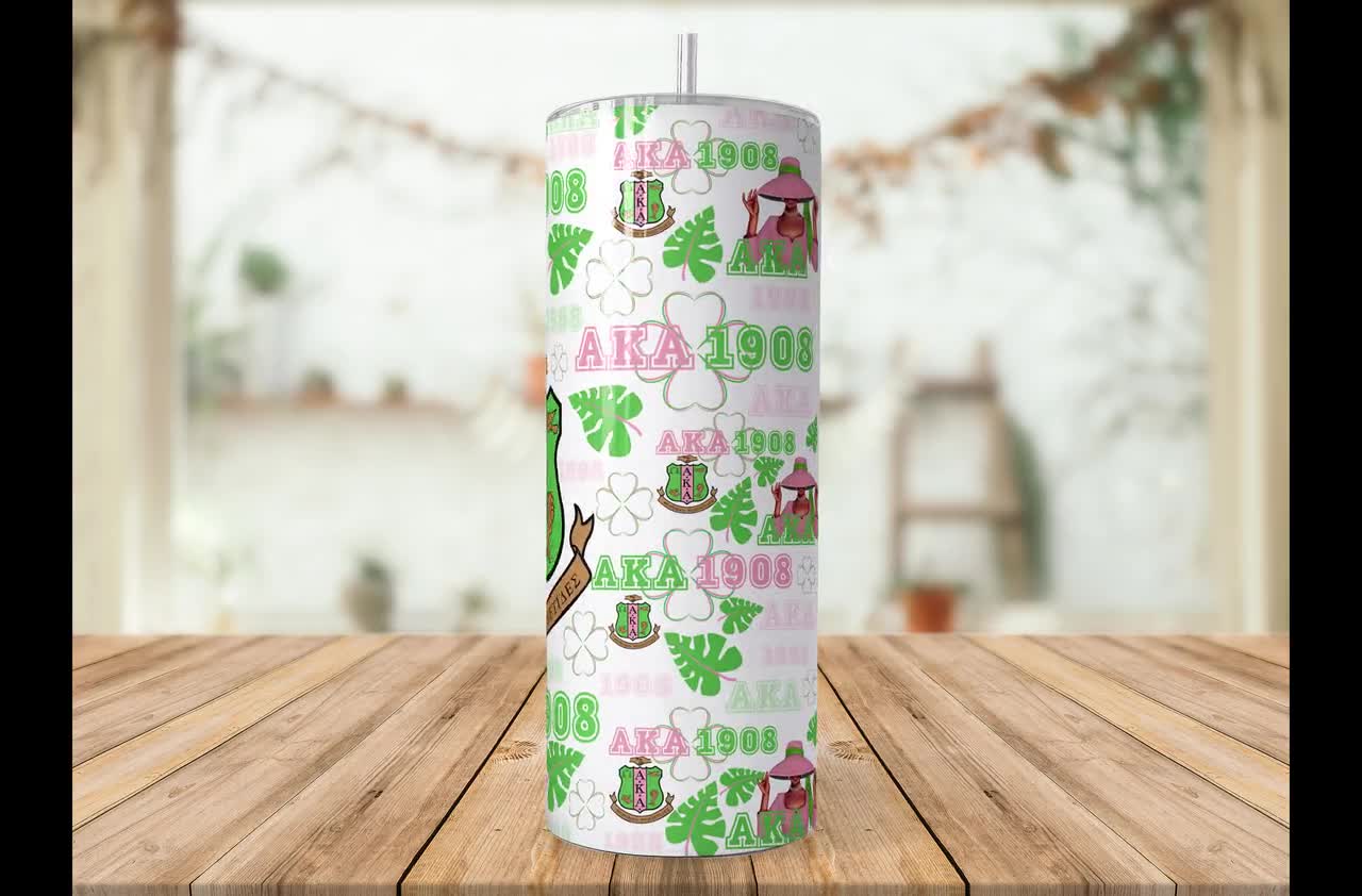 Pink Green 1908 20 oz UV DTF Tumbler Full Wrap