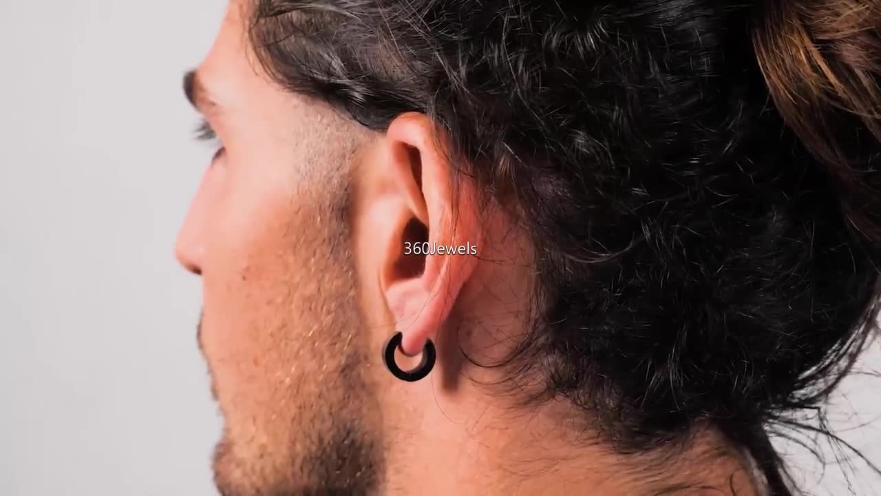 Clip on Hoop Earring Silver Clip on Earring Men's Spring Clip on Earring  Non Pierced Earrings for Men 15mm Upper Ear Earring 570 