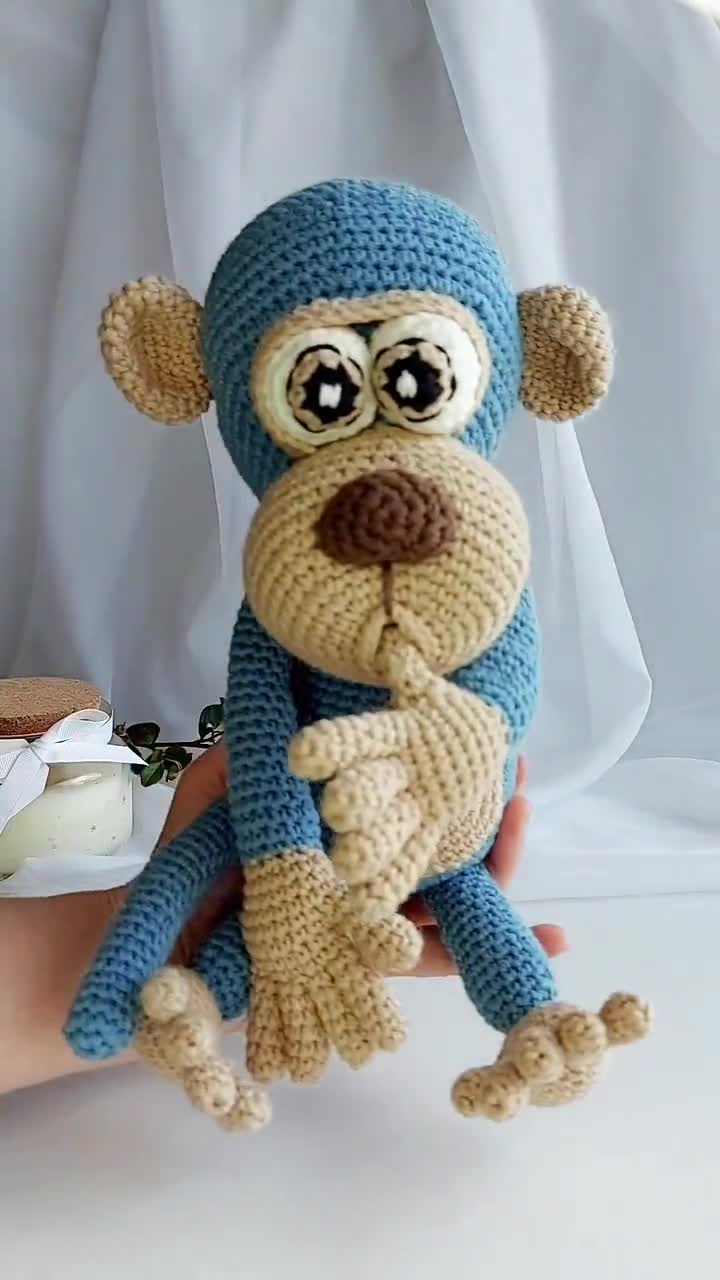 Monkey Crochet Toy - buy color - Denim