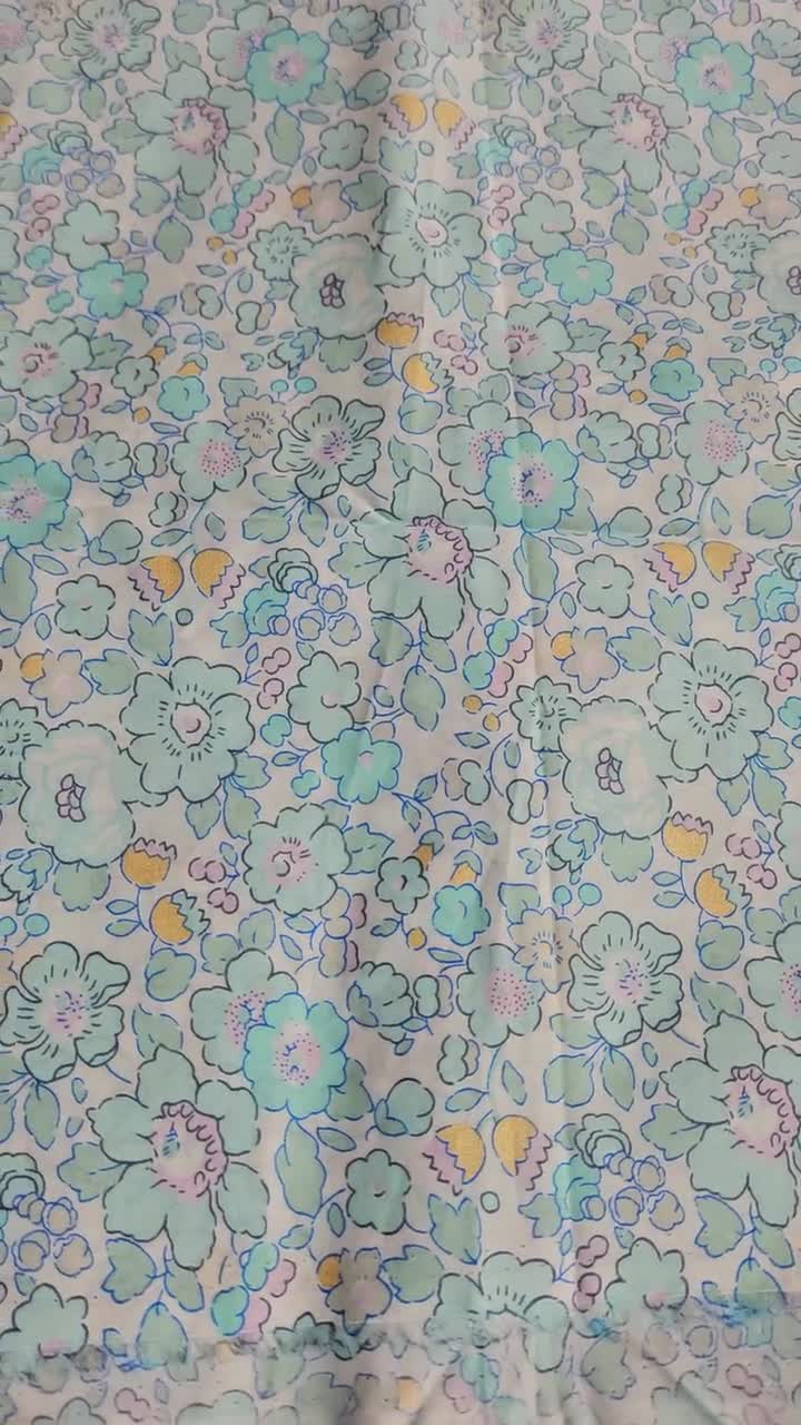 Liberty Fabric, Liberty BETSY METALLIC Blue and Gold, Liberty