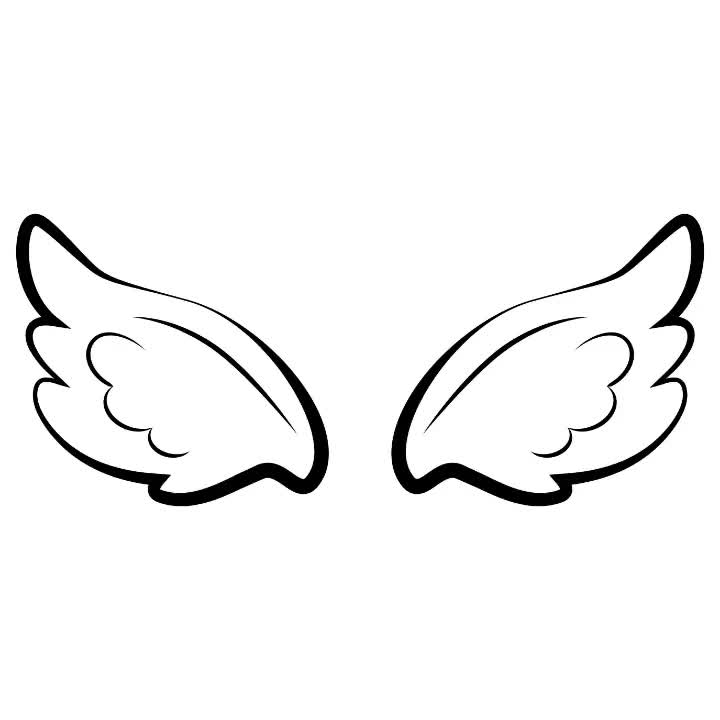 easy angel wing drawings