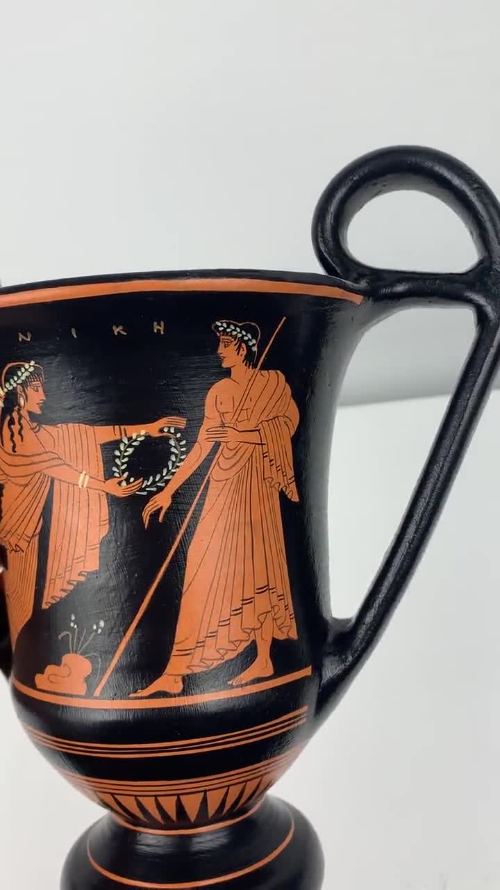 古代ギリシャのアンフォラ赤像式花瓶、ニケとゼウス、ギリシャの