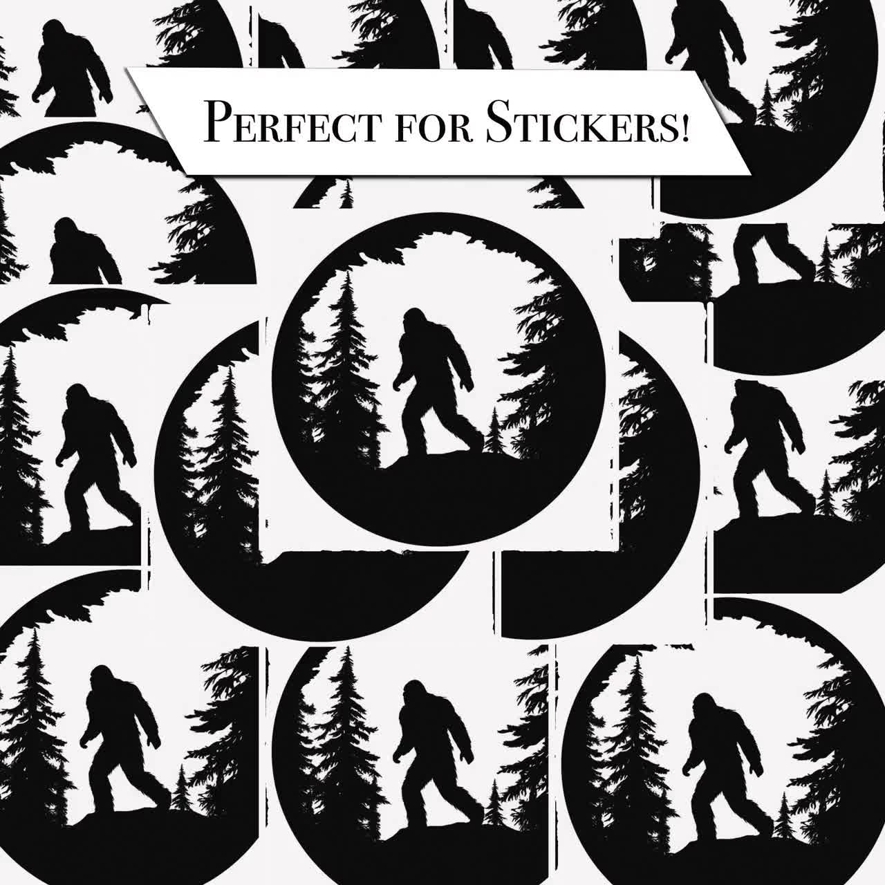 Bigfoot roams these woods graphic Royalty Free Vector Image