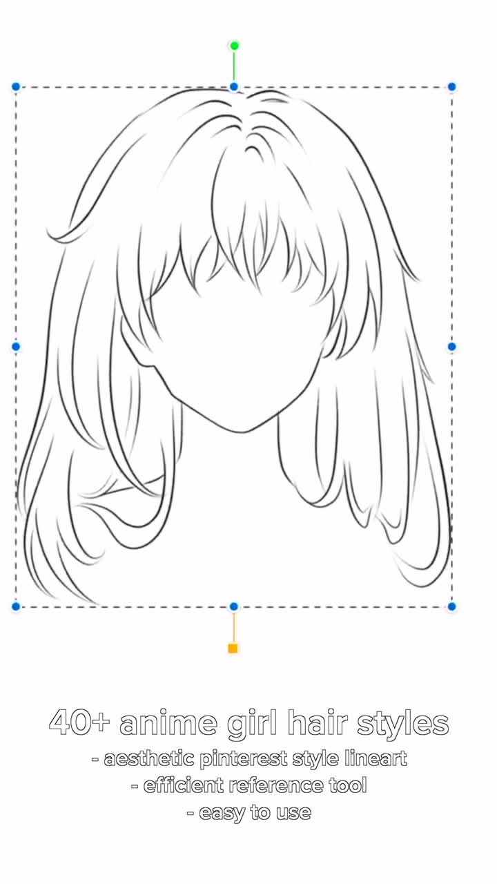 Soft Anime Style Procreate Hair Stamp Set Hair Lineart Brush