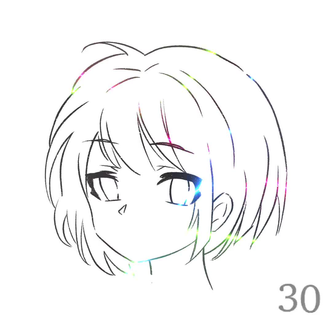 Line art Drawing Anime Female, Anime, white, pencil, face png | PNGWing