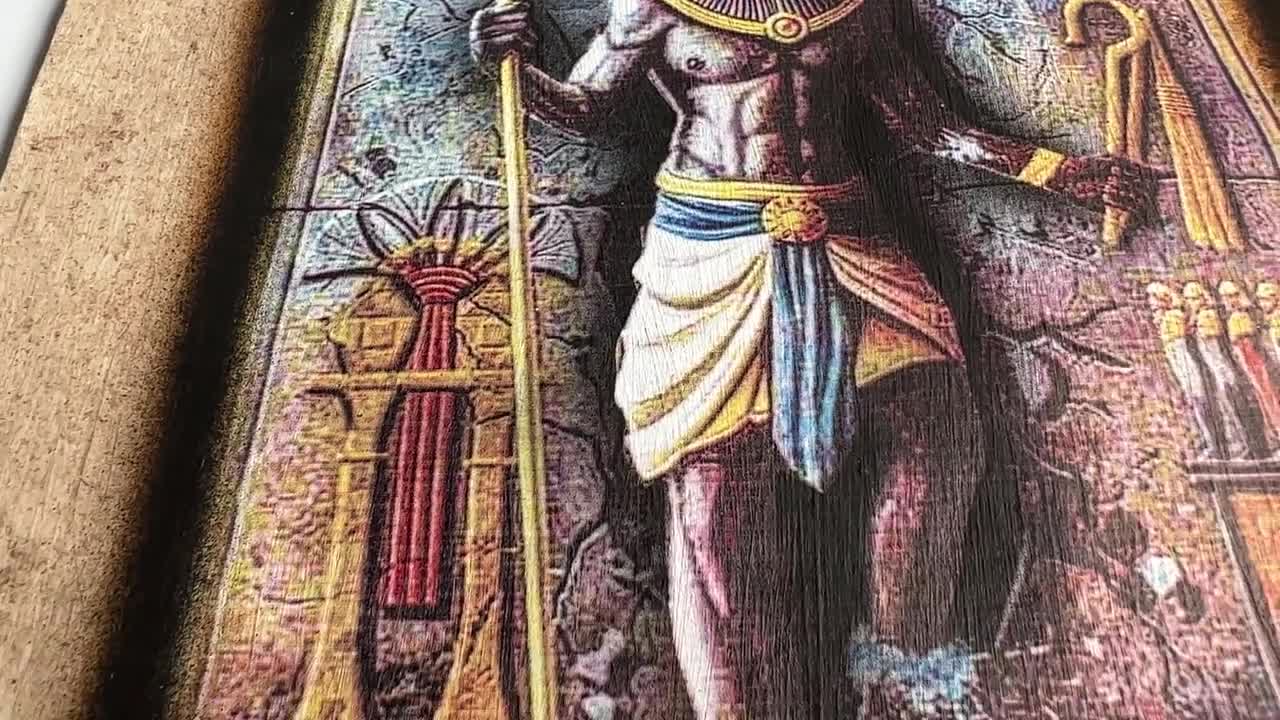 アヌビスの壁飾り - 冥界の守護者、古代エジプトの死の神 - 本物の茶色