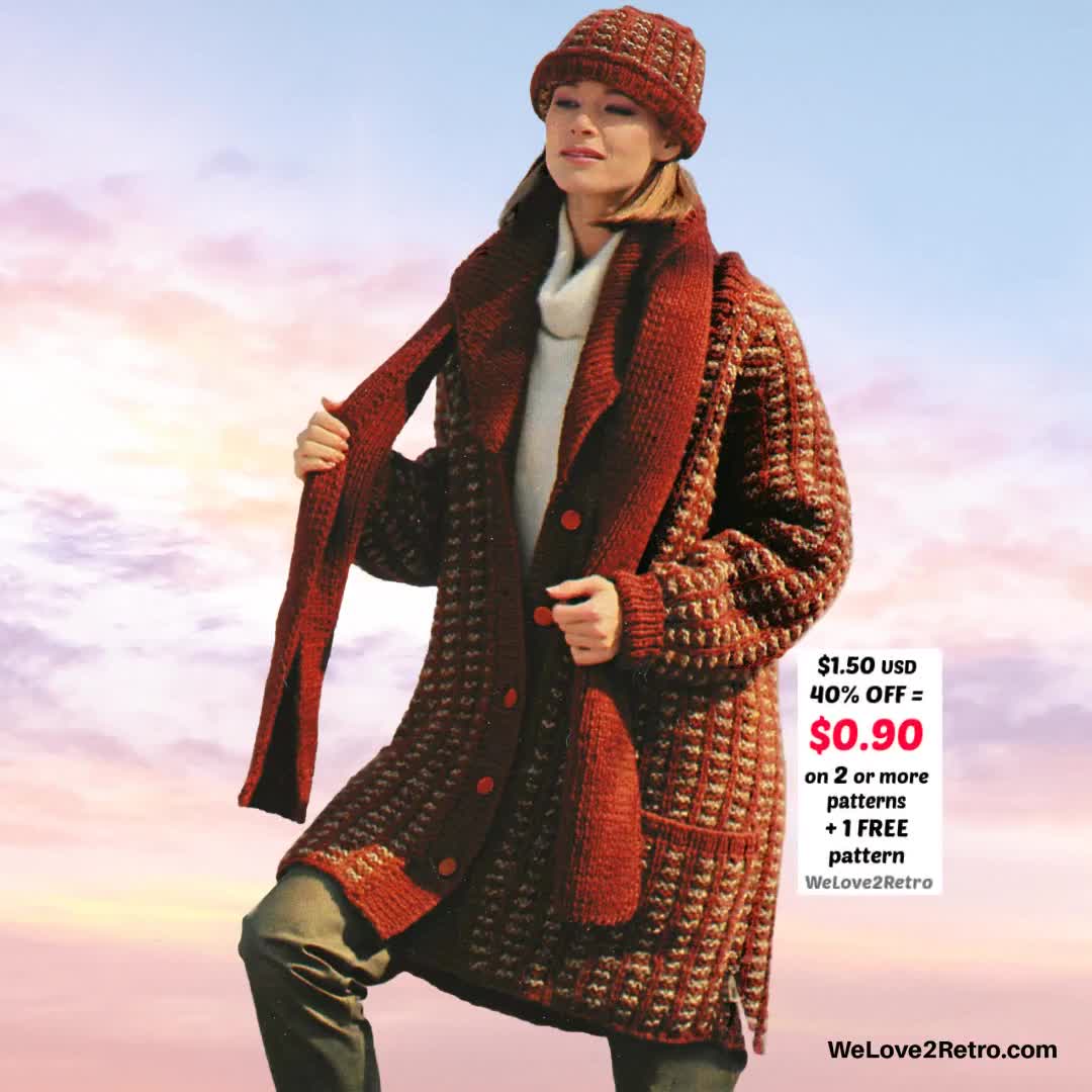 vintage knit long coat