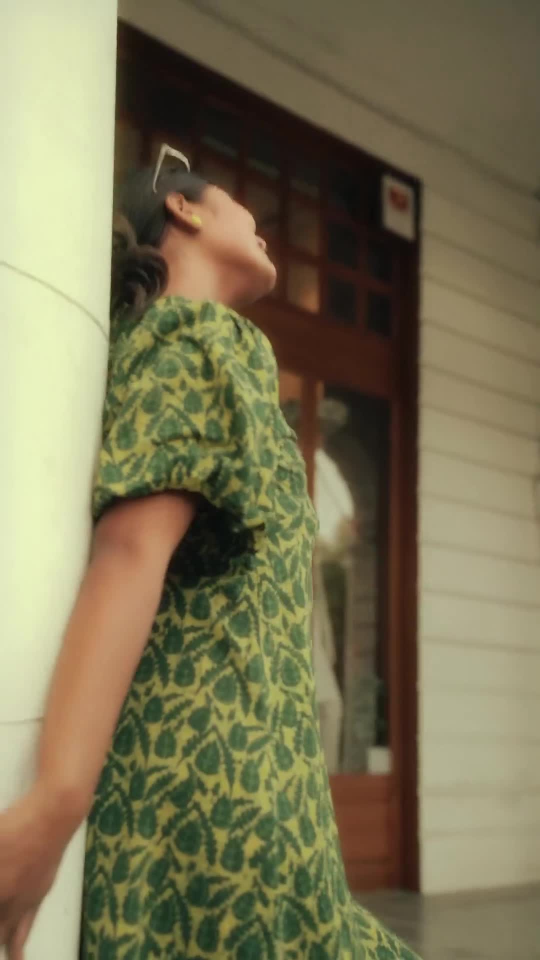 Green Floral Leaf Printed Cotton Midi Dress- Block Printed - Etsy