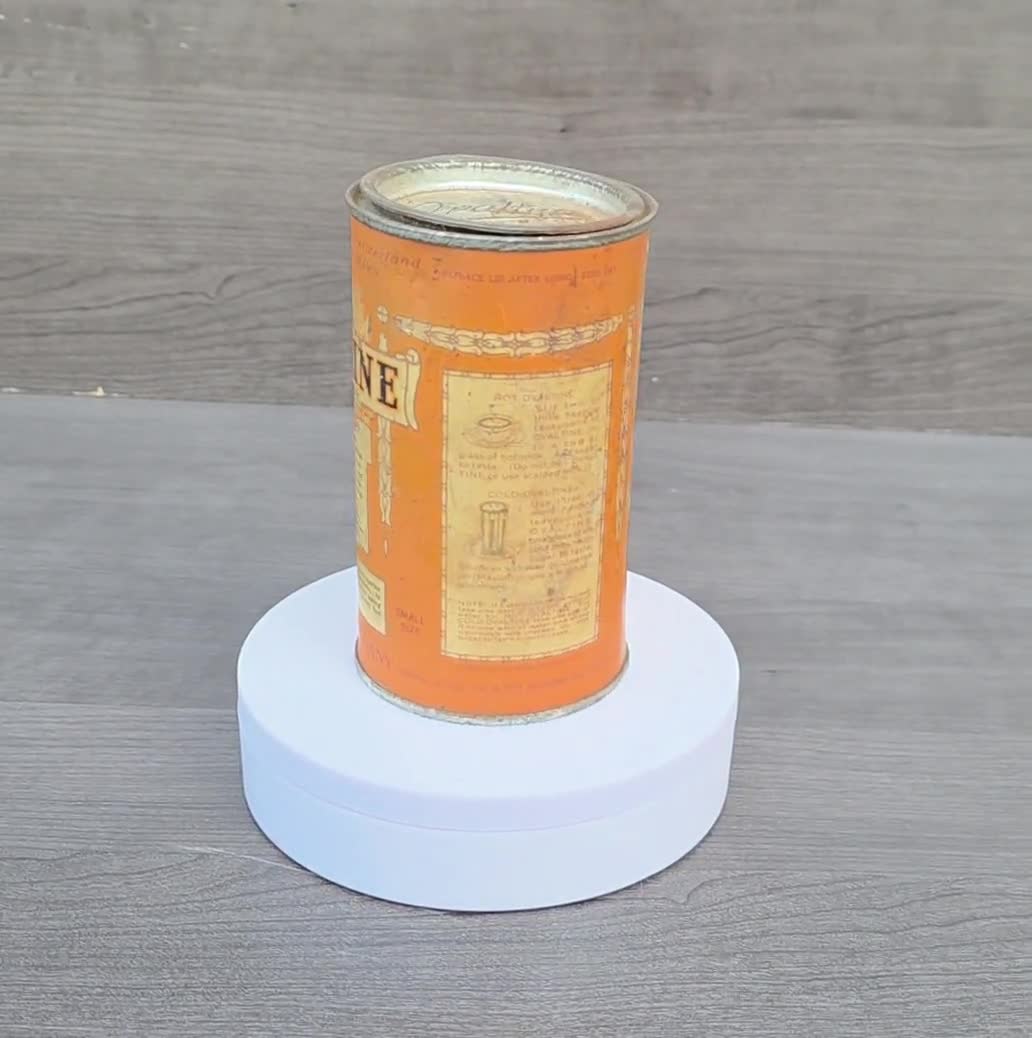 Antique Ovaltine Tin Can With Embossed Lid - 1921- 6 Ounce Tin