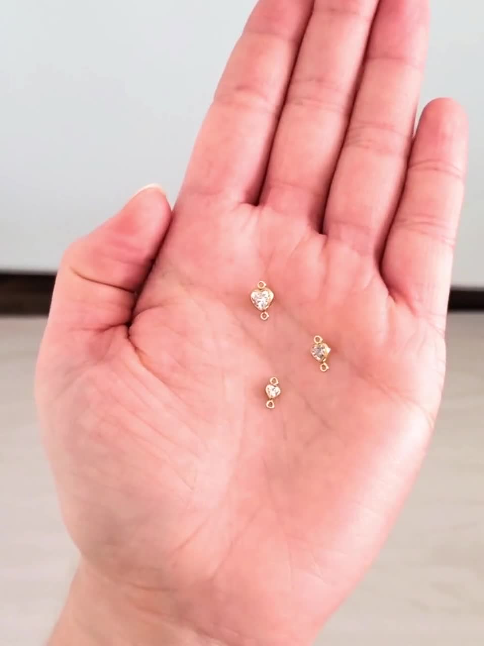 3サイズ 14k ゴールドフィルド ハートコネクター 3mm 4mm 5mm AAA品質