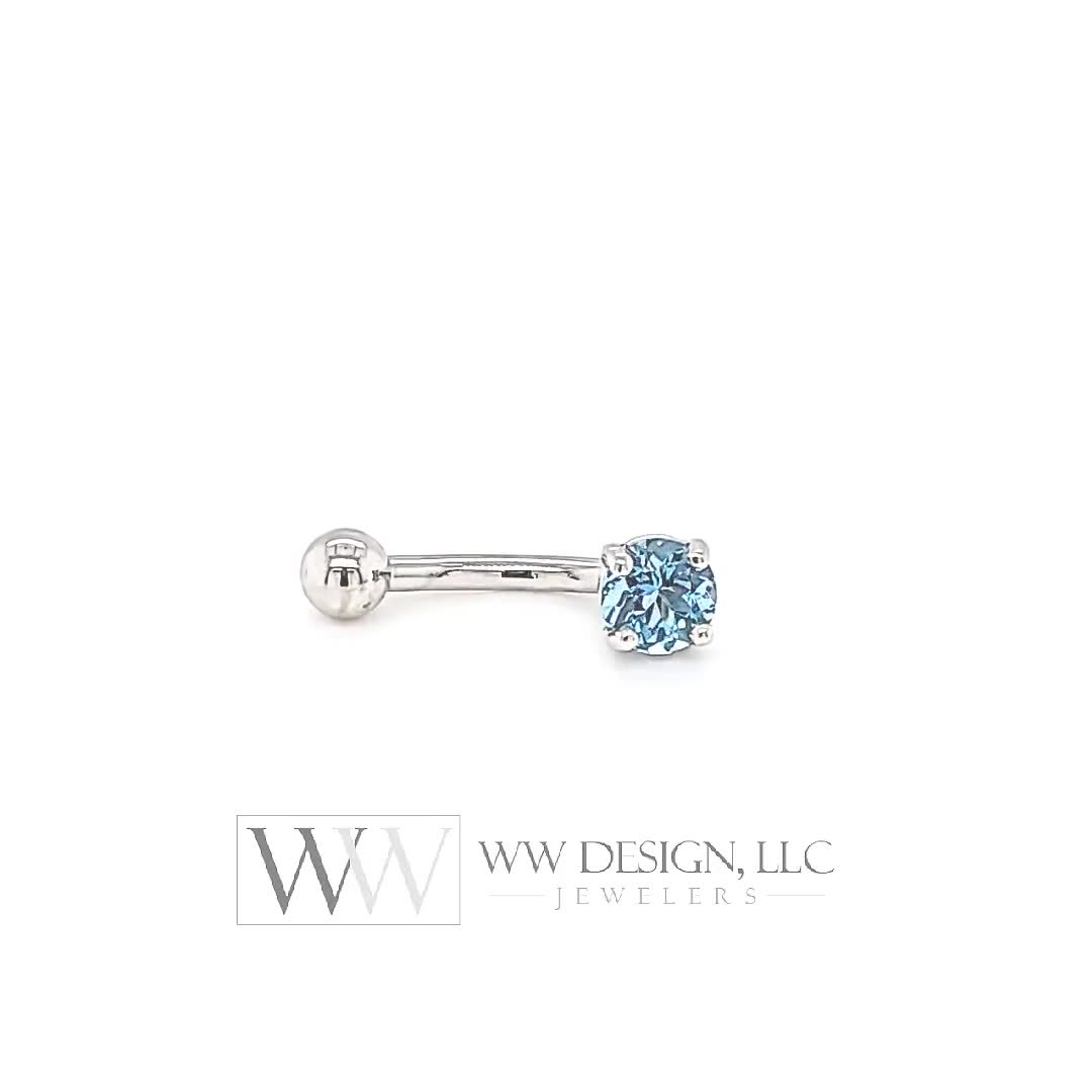 Aquamarine belly ring new arrivals