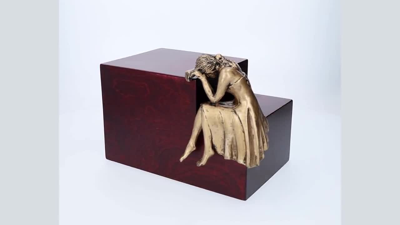 ARCHOBAN Adult Cremation Urn - Large Decorative Metal Urn Box For Ashes, Holds Up To 220 Lbs, Allows Photo Attachment - View #4