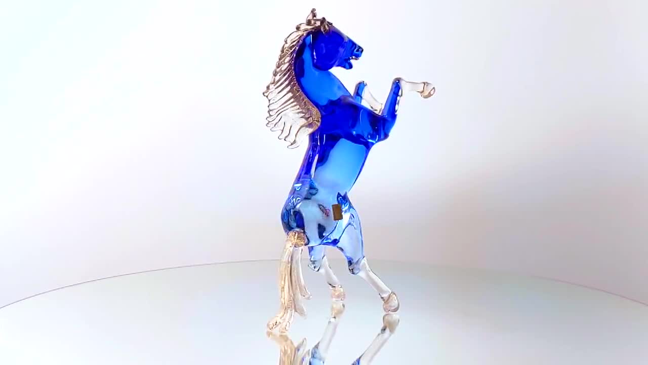 ブルームラーノガラスの馬の彫刻：本物のイタリア製装飾品 - Etsy 日本