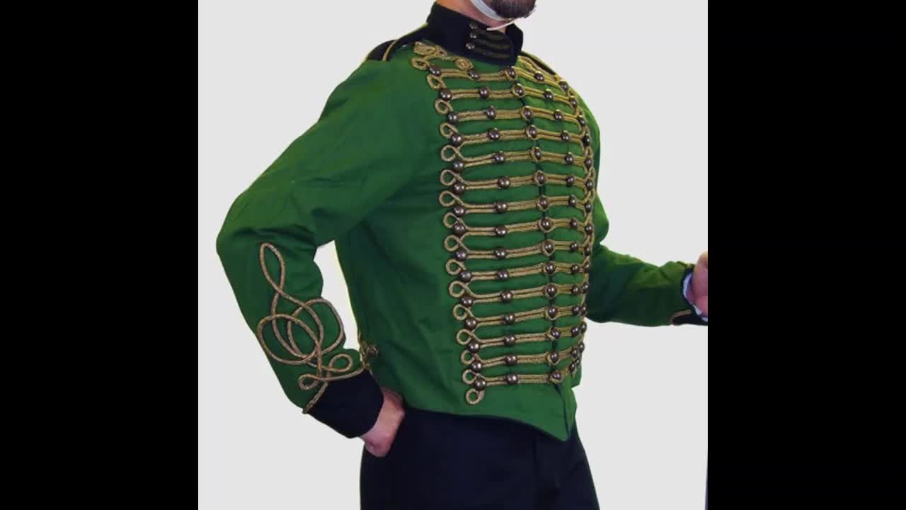 Men's Fashion Green Cotton Military Style Drummer -  UK