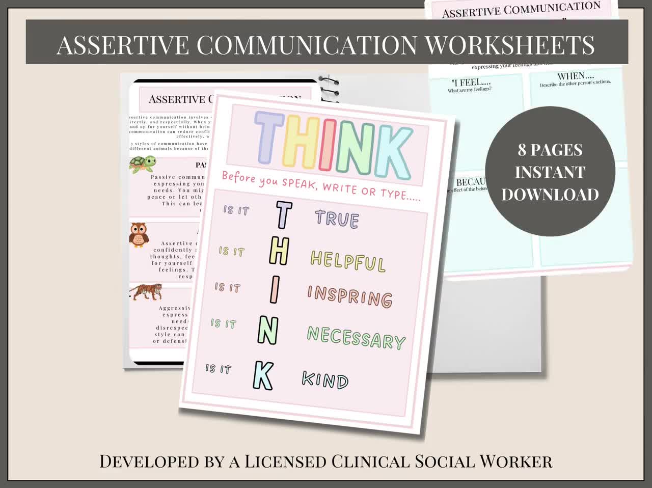 Assertive Communication Worksheets For Kids Communication Etsy