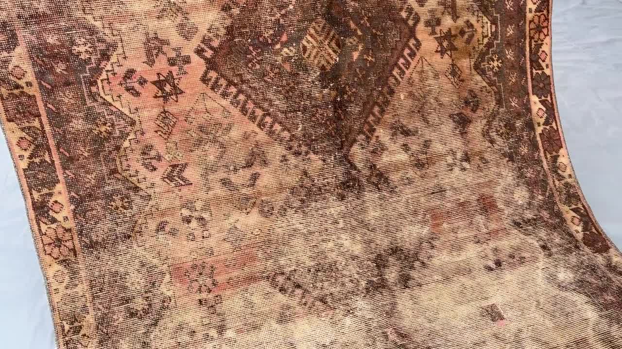 1920年代アンティークコーカサスラグ、大型色褪せカーペット、6 x 9