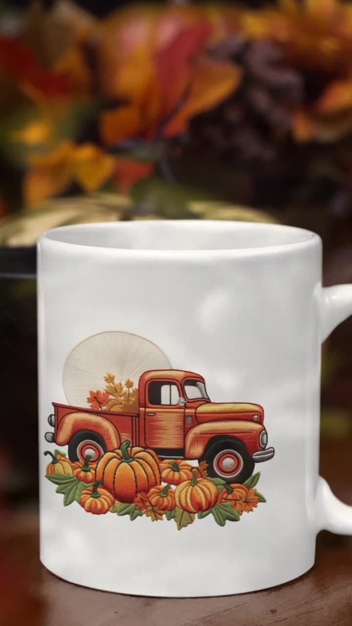 Kitchen Tea Towel: Pumpkin Patch Prints | Marley's Monsters Fall Trucks