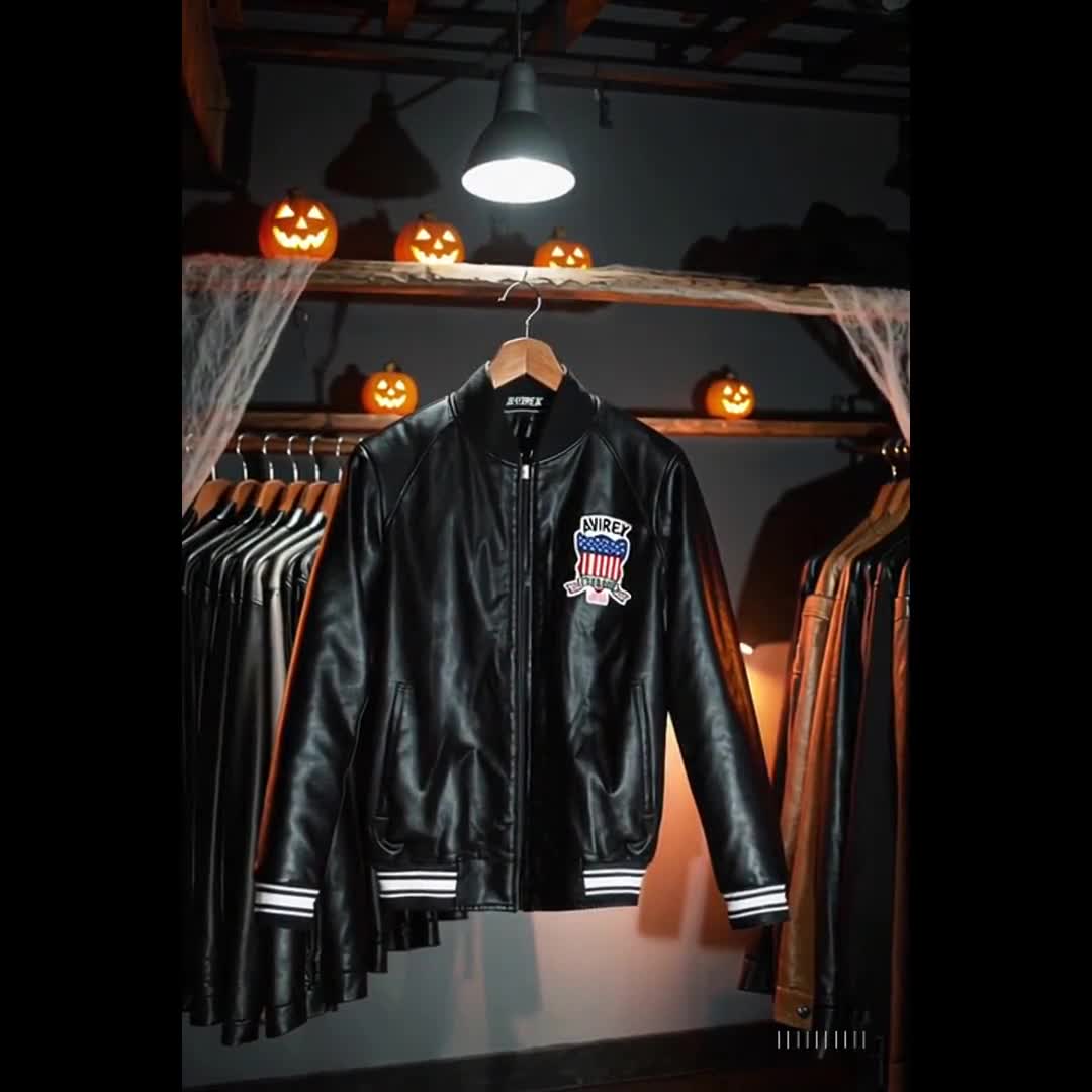 Black Americana Mens Vintage Avirex Leather Jacket Men's Avirex