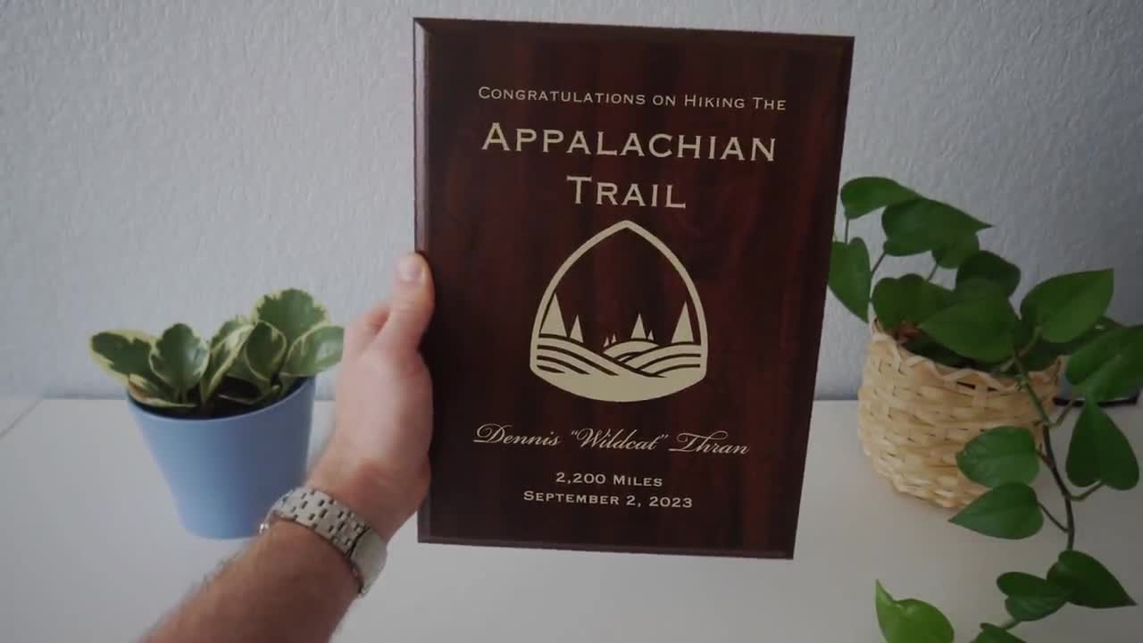 Appalachian Trail Thru Hike Award Plaque for Thru-hiking the AT With Trail  Name and Distance - Etsy