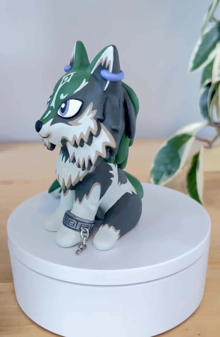 Wolf Link Clay Figure - Handmade Zelda Twilight Princess Inspired