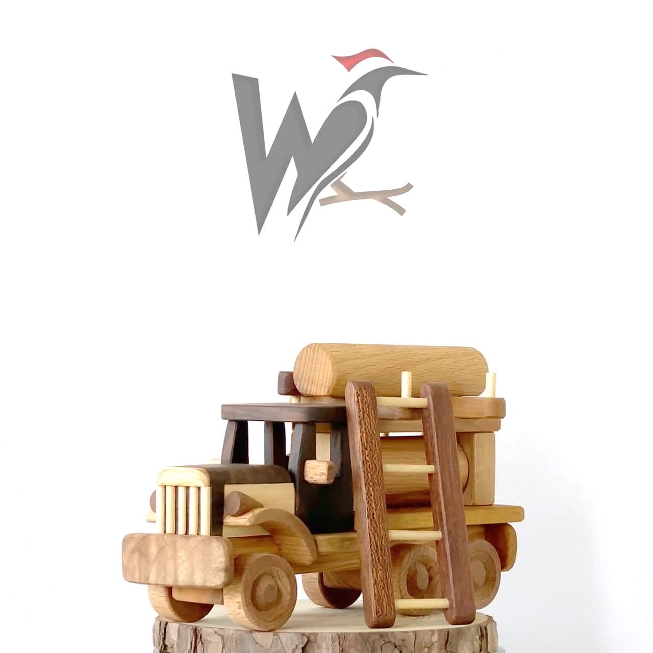 Wooden Toy Combine Harvester, Wooden Toys for Kids, Gift for