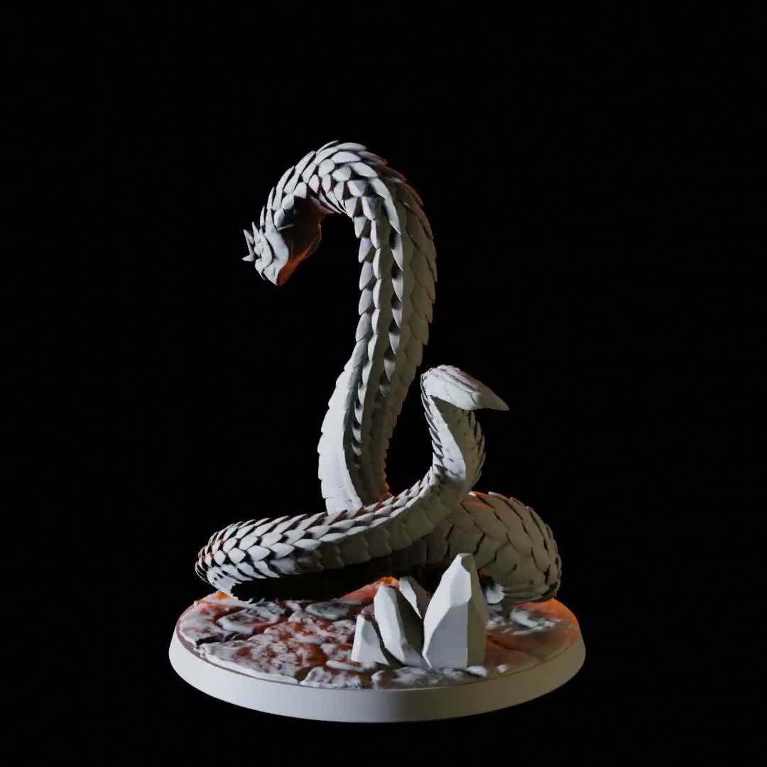 Giant Snake 3D Printed Miniature Model for Dnd and 