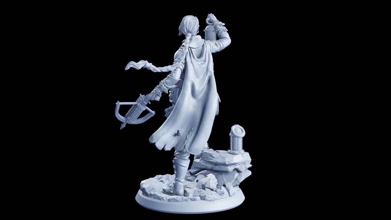 女性狙撃手ミニチュア｜クロスボウレンジャー｜未塗装レジン製RPG