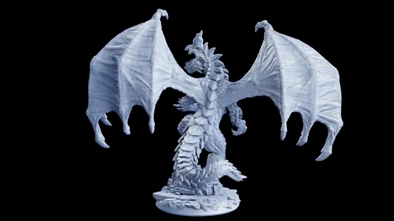 Gargantuan Blue Dragon | Resin Miniature | Sizes: Young