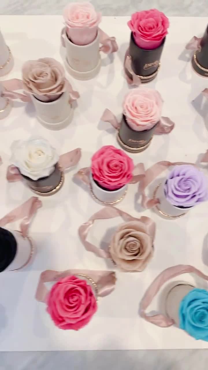 Flowers Forever 27 Rose Conservate In Scatola Di Velluto Bianco A Cuore - Fiori Eterni Senza Manutenzione, Regalo Per San Valentino, Compleanno, Anniversario