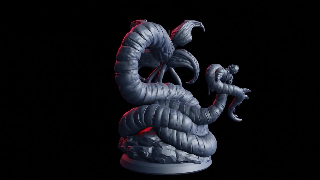 Voidworm Void Worm Miniature for Dungeons and Dragons Tabletop RPG