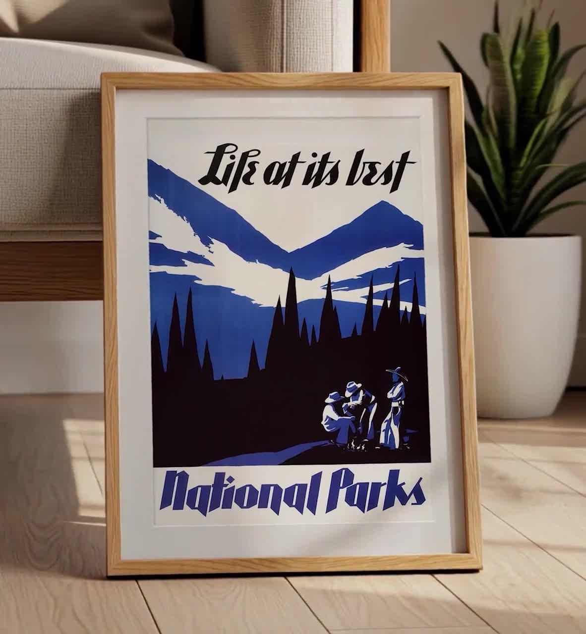 National Parks Poster: 1934 Dorothy Waugh Travel Print Restored