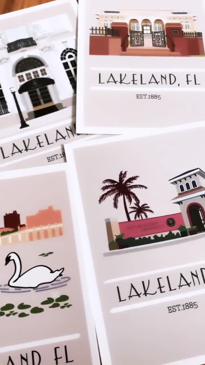 Impresión artística de cisnes del espejo del lago: Monumento emblemático de  Lakeland, Florida, image size:720x1280