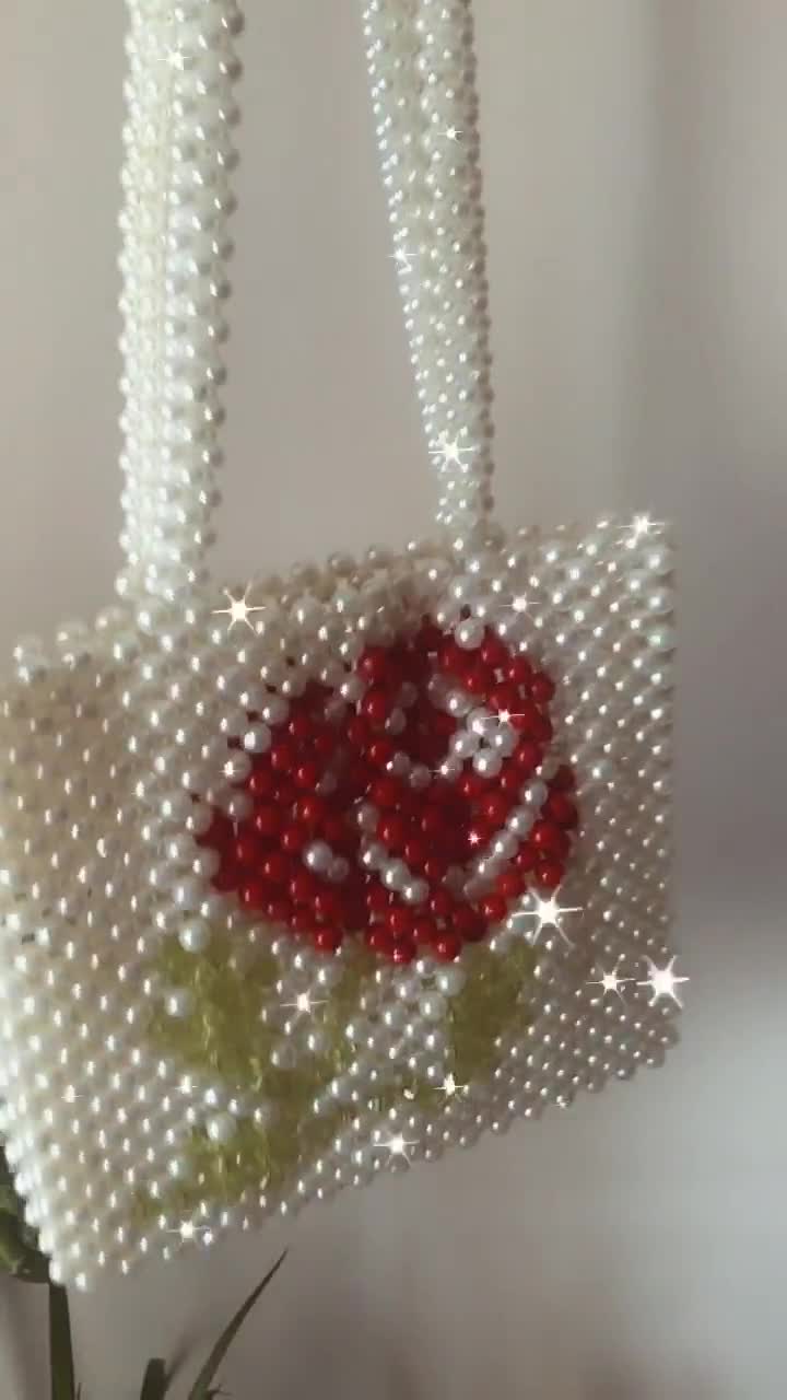 Strawberry Beaded Handmade Crossbody Bag, Pearl Decorated Women's Handbag  For Summer Holiday | SHEIN