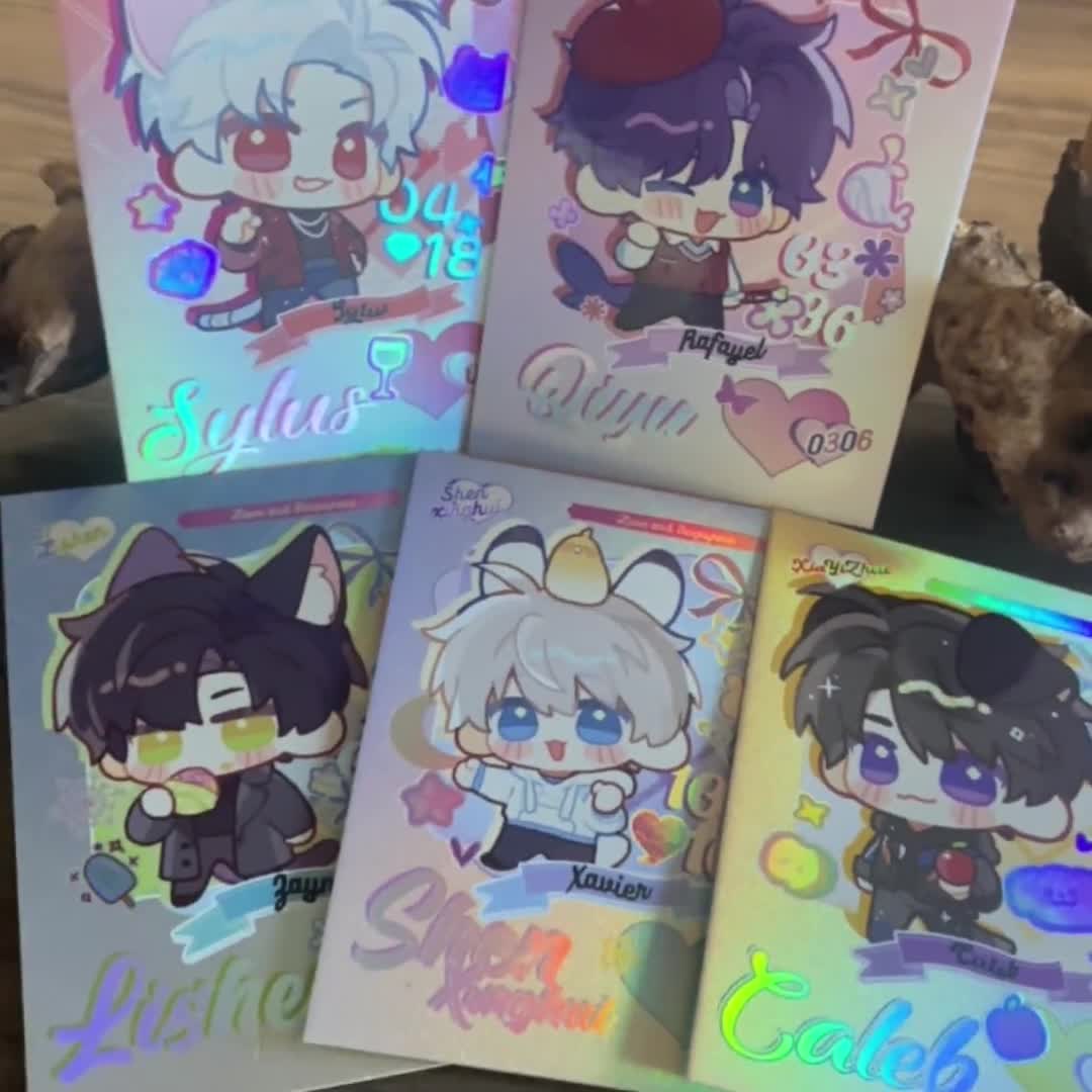 Love and Deep Space Laser Photo Cards, Xavier, Rafayel, Zayne