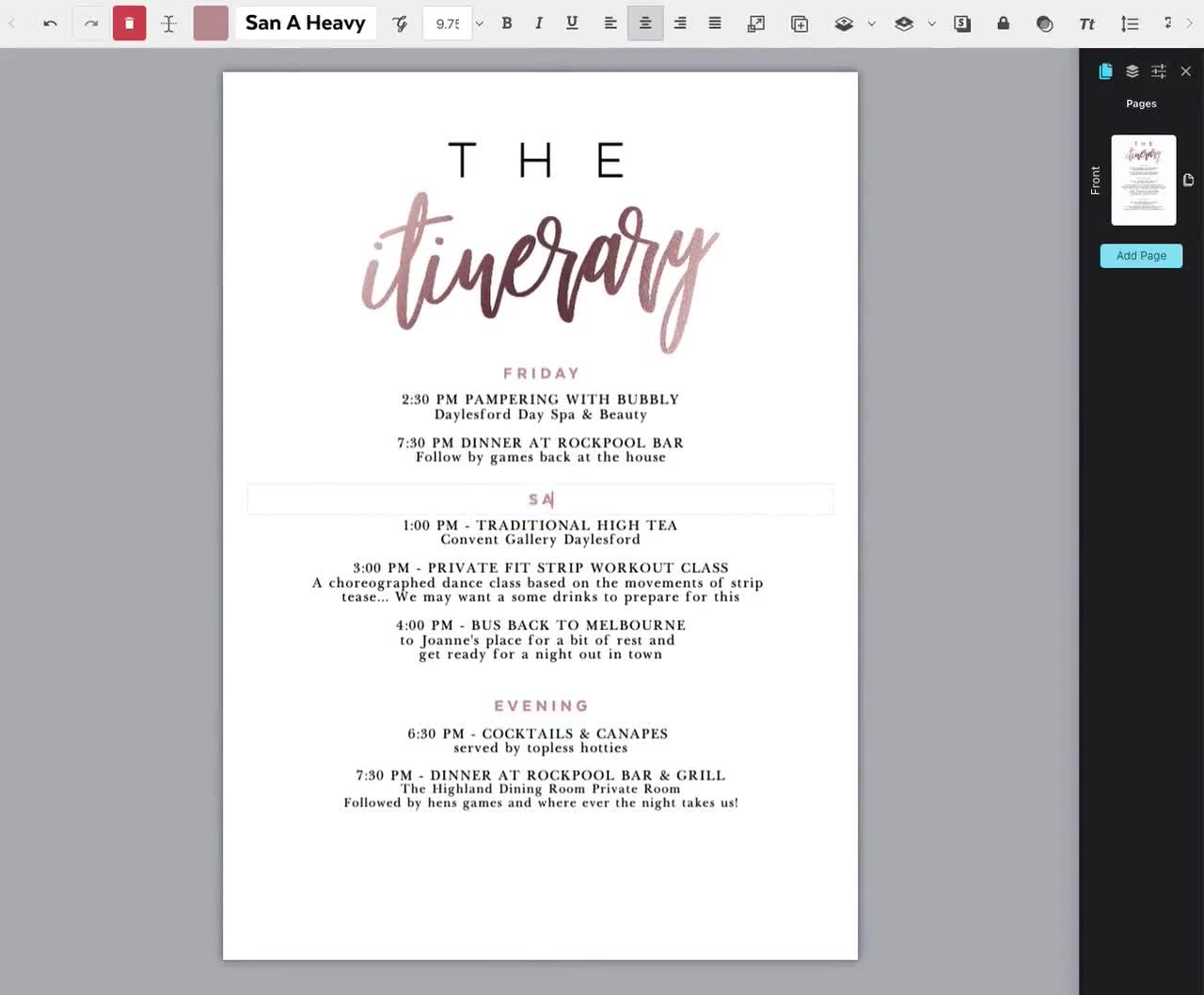 Itinerary Template Schedule Planner Ideas Agenda for - Etsy Israel