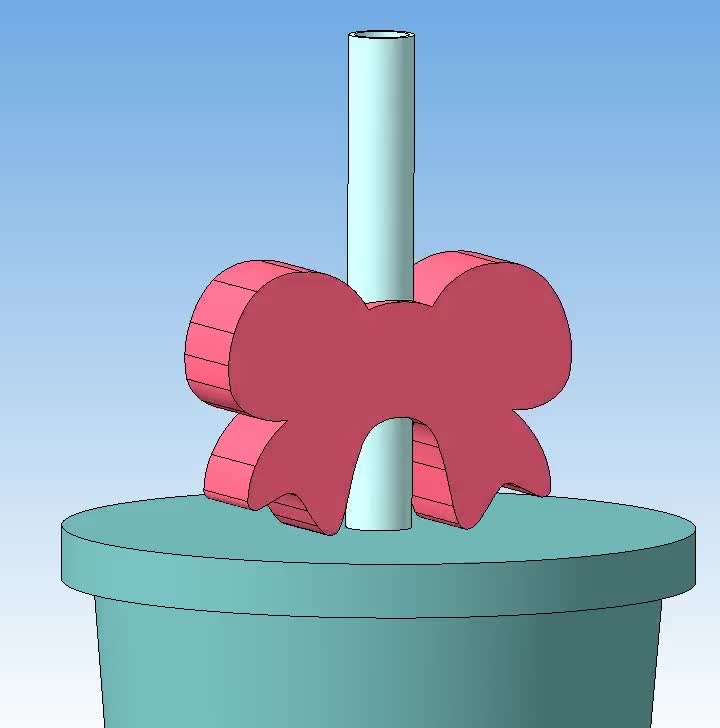 Bow Straw Topper STL File for 3D Printing. (1925229)