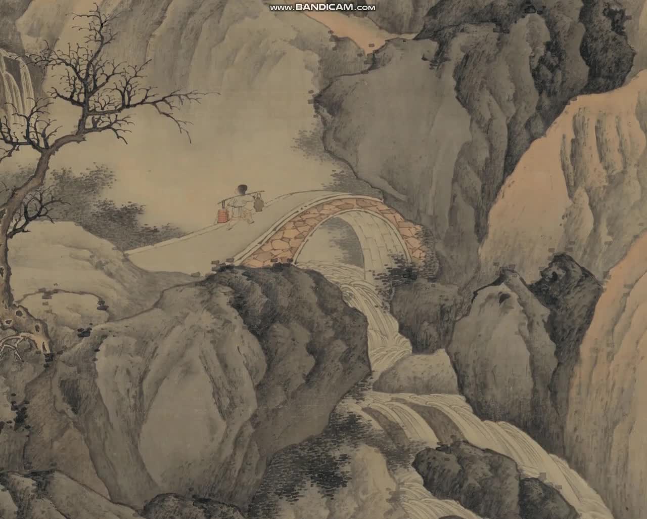High Mountains and Waterfalls, Chinese Antique Landscape