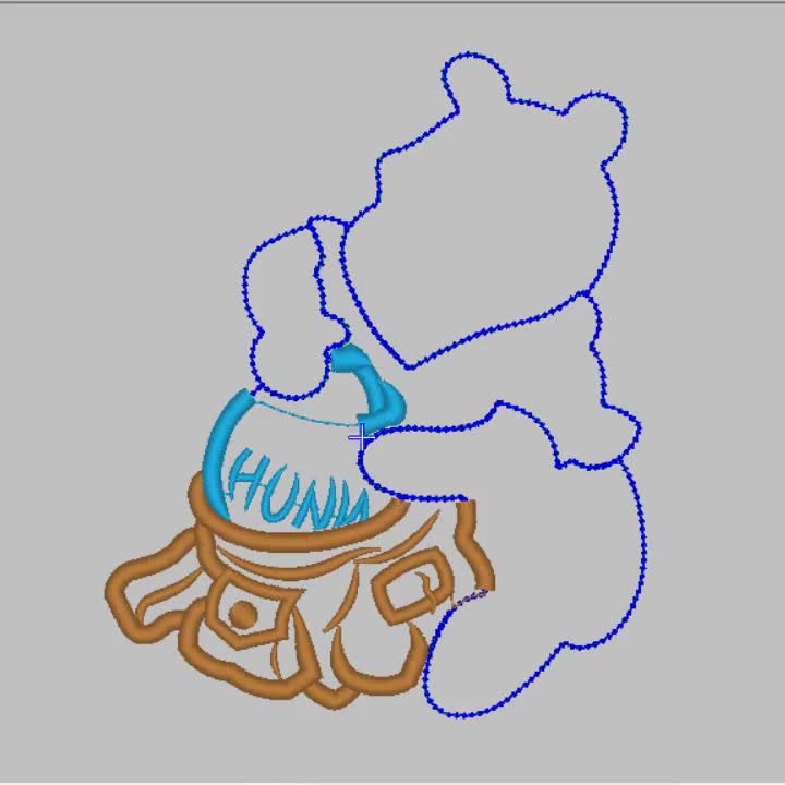 Honey Pot Winnie the Pooh Machine Embroidery Applique and Fill Stitch  Designs INSTANT DOWNLOAD 