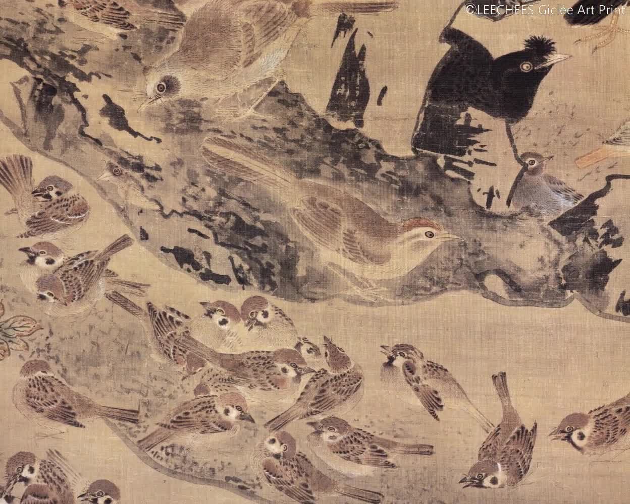 バイヤー厳選用品 Three Friends 三友百禽图轴 Birds, Hundred a and Winter of 絵画