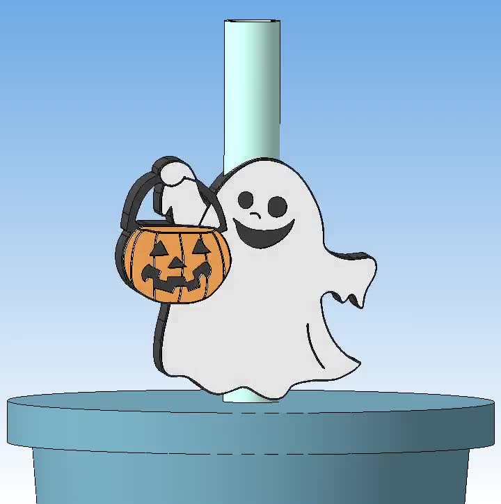 STL file Straw Toppers Starbucks cup Halloween Spooky Ghost Pumpkin 🎃・3D  printable model to download・Cults