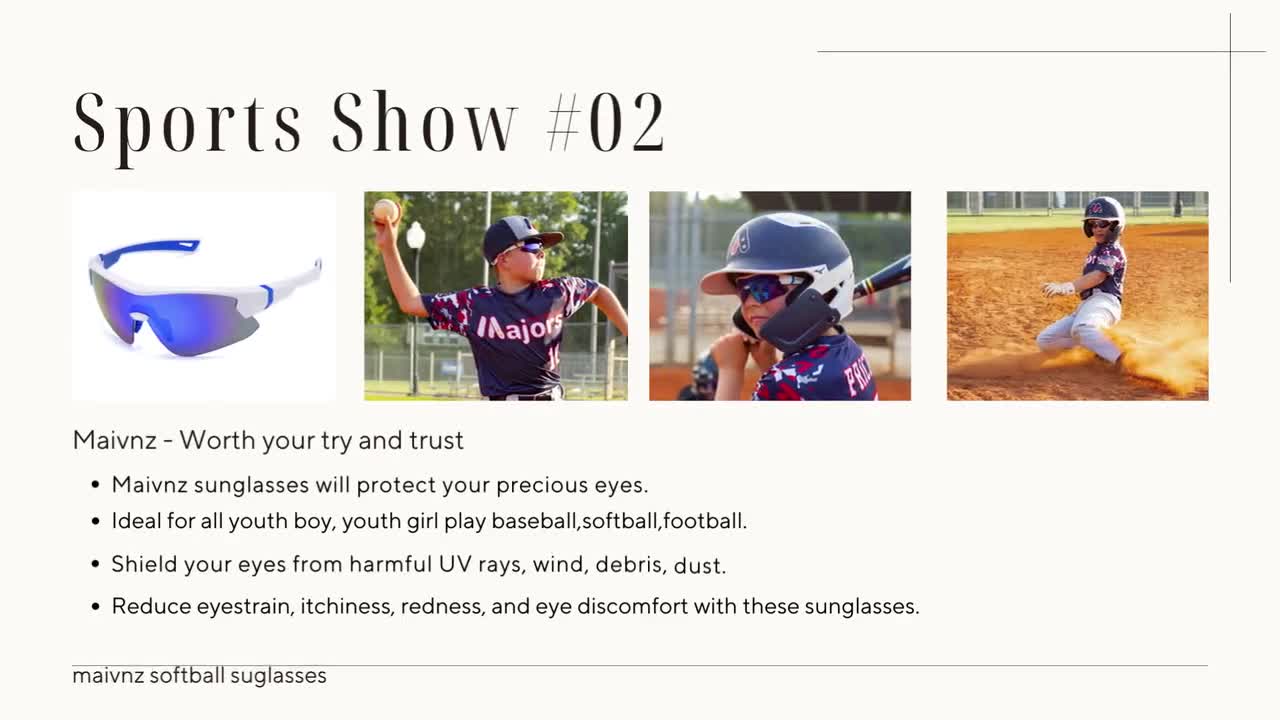 Youth Baseball & Softball Sunglasses Durable, Stylish, and
