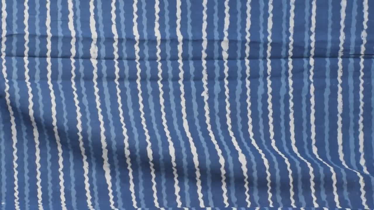 Tessuto Con Stampa Indiana A Blocchi 100% Cotone Su - Foto 5