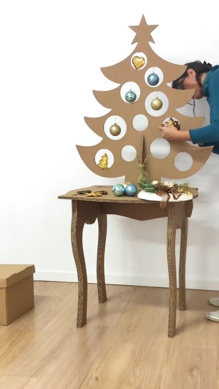 95cm 段ボール製クリスマスツリー、クリスマスウィンドウディスプレイ