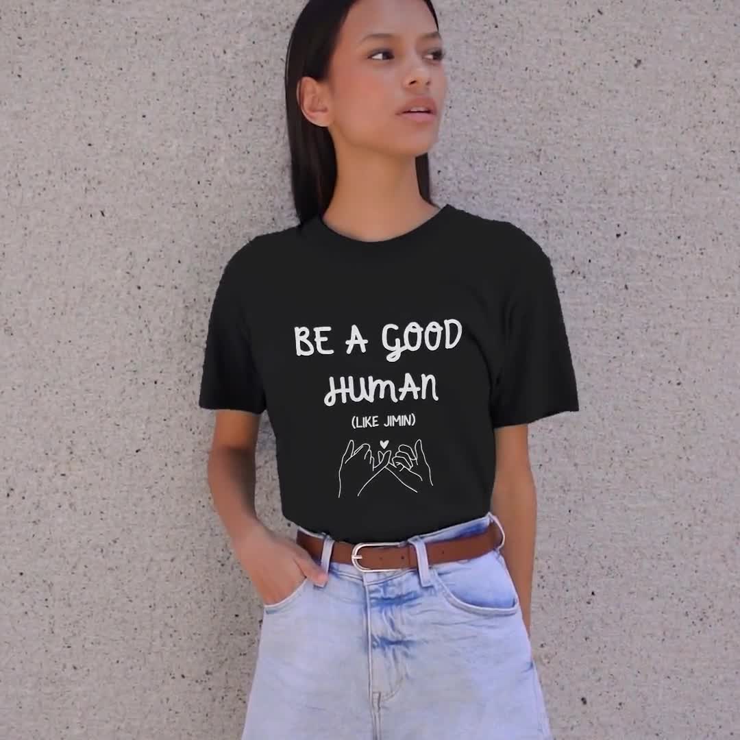 ジミン BTS シャツ：Be A Good Human、BTS グッズ、K-POP ファンギフト